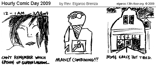 Comic Strip: Hourly Comic Day 2009 by Rev. Elgaroo Brenza 2/2/09 12-1am
