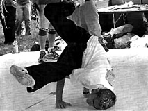 Dan Ferro breakdancing @ College Park, from their school paper.